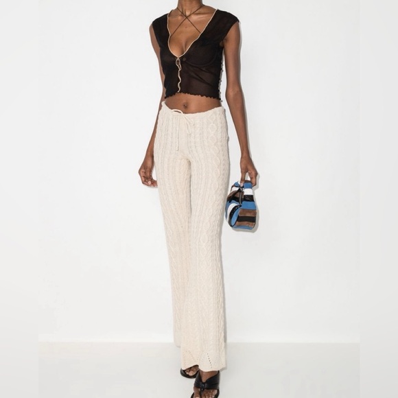 DANIELLE GUIZIO CABLE KNIT DRAWSTRING PANT - Picture 2 of 3